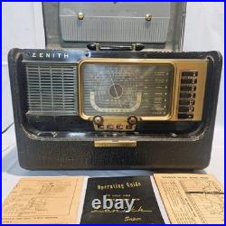 Vintage 1950 Zenith TransOceanic Tube Radio Model H500 Shortwave Original Works Vintage 1950 Zenith TransOceanic Tube Radio Model H500 Shortwave Original Works