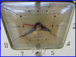 Vintage 1950's Admiral 5X23 AM Mid Century Tube Clock Radio Ivory Bakelite