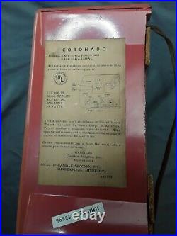 Vintage 1950's CORONADO Tube Radio Model RA44-8140A in CORAL Gambles store