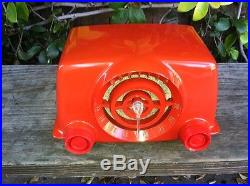 Vintage 1950's Crosley Bullseye Atomic Mid Century Tube radio with Mirror Finish