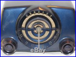 Vintage 1950's Crosley Bullseye Midnight Blue Tube Radio Works