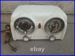 Vintage 1950's Crosley Dashboard Tube Clock Radio D-25WE Tested & Working