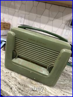 Vintage 1950's GENERAL ELECTRIC Model 604 Portable Tube Radio Rare Works