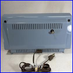 Vintage 1950's Montgomery Ward AM Radio Clock Alarm GTM 1823A Blue White works