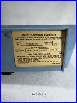 Vintage 1950's Montgomery Ward AM Radio Clock Alarm GTM 1823A Blue White works