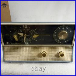 Vintage 1950's Montgomery Ward AM Radio Clock Alarm GTM 1823A Blue White works