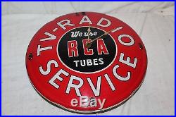 Vintage 1950's RCA TV Radio Service Tubes Gas Oil 15 Lighted Clock SignWorks