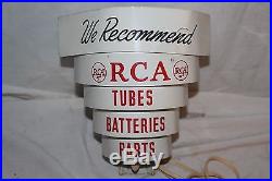 Vintage 1950's RCA TV Television Radio Tubes Batteries Gas Oil Lighted Wall Sign