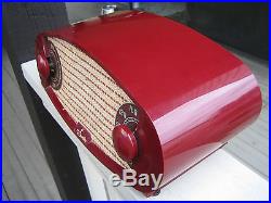 Vintage 1950's Sparton Model 50350 Maroon Red Colour Football Oval Radio