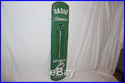 Vintage 1950's Sylvania Radio Service Tubes 39 Metal Thermometer SignWorks