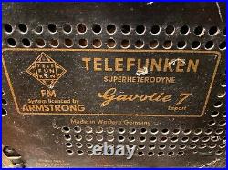 Vintage 1950's Telefunken Gavotte 7 Tube AM/FM Radio Midcentury Nice Works