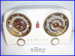 Vintage 1950s Crosley Avco Tube Radio #D-25 Art Deco Dashboard Clock Radio WORKS