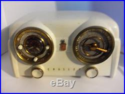 Vintage 1950s Crosley Avco Tube Radio #D-25 Art Deco Dashboard Clock Radio WORKS