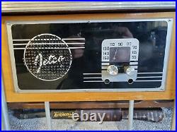 Vintage 1950s Jetco Model Pl-12 Coin Op Radio Diner Style Table Black Chrome