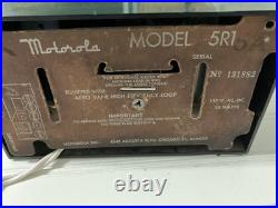 Vintage 1950s Motorola 5R1 AM Tube Radio Green Works Cord Replaced Mid Century