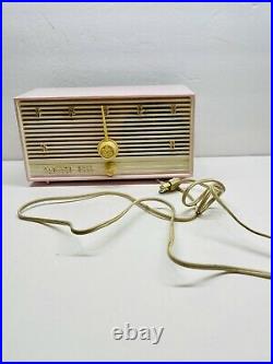 Vintage 1950s Pink Packard Bell AM Tube Radio Mid Century Modern Model 5R5 USA