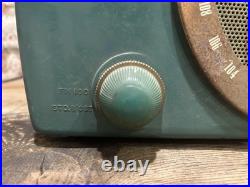 Vintage 1950s Zenith AM/FM Tube Radio Model K725 Bakelite French Green WORKS
