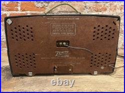 Vintage 1950s Zenith AM/FM Tube Radio Model K725 Bakelite French Green WORKS