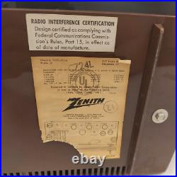 Vintage 1950s Zenith C724L Table Radio Rare Works McM Modern