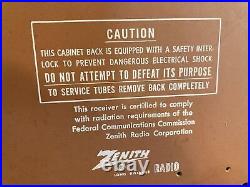 Vintage 1950s Zenith Long Distance Tube Radio C730E/ 7C05 AM/FM Blonde Wood Case