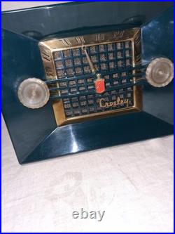 Vintage 1951 1952 Crosley 11-109U Decorator Tube AM Radio Hunter Green Working