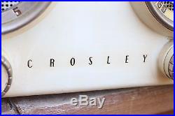 Vintage 1951 CROSLEY D-25WE White Plastic Case CLOCK TUBE RADIO