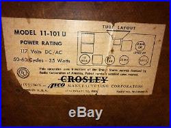 Vintage 1951 Crosley Bullseye Tube Radio blue, EXC. ORIGINAL COND. 11-101U works