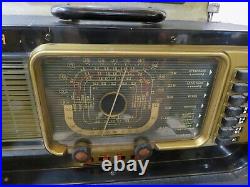 Vintage 1951 ZENITH Trans Oceanic Wave Magnet Tube Radio Model H500 WORKS