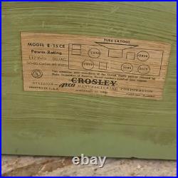 Vintage 1953 Crosley E-15CE Green Tube Radio Style Powers On Static AS-IS Vintage 1953 Crosley E-15CE Green Tube Radio Style Powers On Static AS-IS