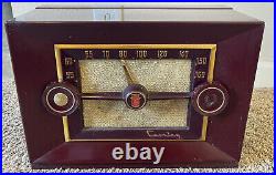 Vintage 1953 Crosley E-30 MN Maroon Tube Radio, Works