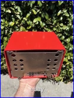 Vintage 1953 MCM mid-century modern Emerson 724 Tube Clock Radio Cherry Red