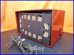Vintage 1953 RCA Victor 3-X-535 Maroon Plastic Case TUBE RADIO MID CENTURY MOD