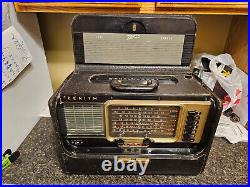Vintage 1954 1955 zenith l600 6l40 trans-oceanic portable tube radio