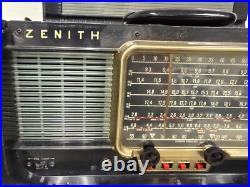 Vintage 1954 Zenith Trans-Oceanic Tube Radio Model 6L40 Wave Magnet Shortwave Vintage 1954 Zenith Trans-Oceanic Tube Radio Model 6L40 Wave Magnet Shortwave