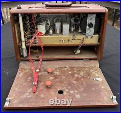 Vintage 1955 Zenith Trans Oceanic Wave Magnet Portable Tube Radio Works Video