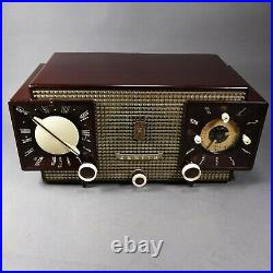 Vintage 1956 Zenith Tube Radio AM FM with Clock Model Z733 MCM Design