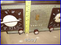 Vintage 1956 Zenith Tube Radio AM FM with Clock Model Z733 Mid Modern Design