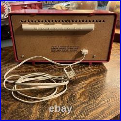 Vintage 1957 Motorola Tube Radio 5T11R AM Tested & Working For Repair READ