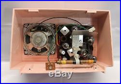 Vintage 1957 Pink Ge Model 877 Tube Radio Nicely Restored