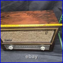 Vintage 1957 Zenith A730R AM/FM Tube Radio Wood Cabinet Tested Working USA