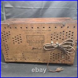 Vintage 1957 Zenith A730R AM/FM Tube Radio Wood Cabinet Tested Working USA