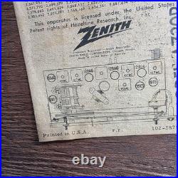 Vintage 1957 Zenith A730R AM/FM Tube Radio Wood Cabinet Tested Working USA