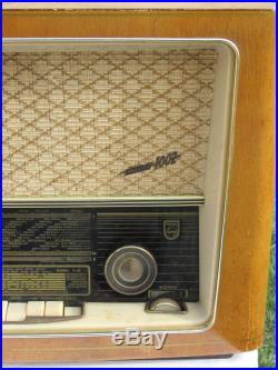 Vintage 1958-59, Philips 1002 Large Tube Radio, German Made, Works, To Restore