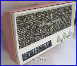 Vintage 1959 Atomic Retro Jetsons Coral PINK ARVIN 2585 AM TUBE RADIO, Table Top