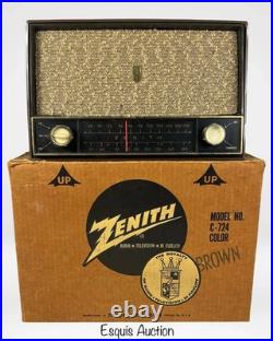 Vintage 1959 Zenith Model # C724L Table Tube Radio NOS in Box Great Sound 100%