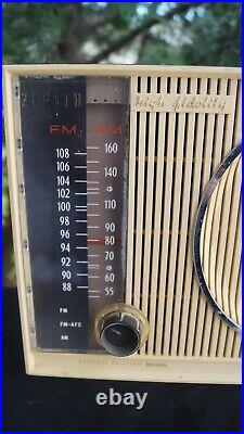 Vintage 1960 Zenith Model H 845 AM FM Tube Radio Works SOUNDS GREAT