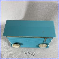Vintage 1960s MCM Motorola Turquoise Blue AM Tube Radio A1B 24 works