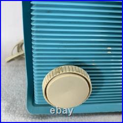 Vintage 1960s MCM Motorola Turquoise Blue AM Tube Radio A1B 24 works
