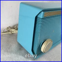 Vintage 1960s MCM Motorola Turquoise Blue AM Tube Radio A1B 24 works