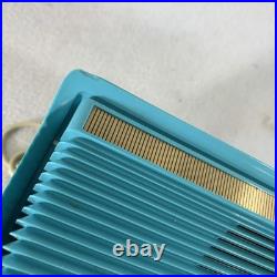 Vintage 1960s MCM Motorola Turquoise Blue AM Tube Radio A1B 24 works